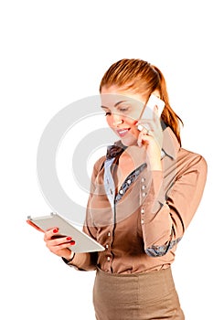 Woman with modern device