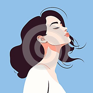 Woman modern icon avatar. Beautiful woman design.