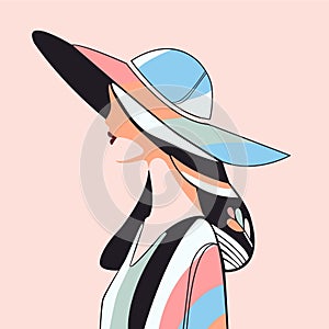 Woman modern icon avatar. Beautiful woman design.