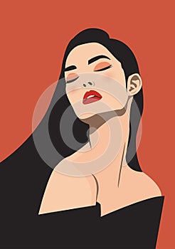 Woman modern icon avatar. Beautiful woman design.