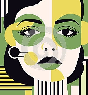 Woman modern icon avatar. Woman design. Abstract contemporary poster.