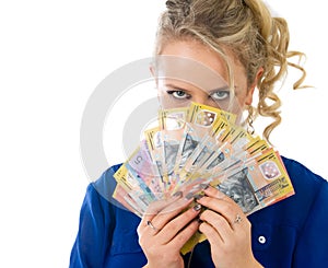 Woman with money
