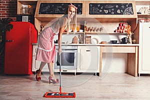 Woman Is Moping The Floor photo