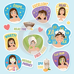 Woman Morning Stickers Set