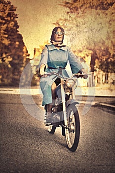 Woman on motorcycle