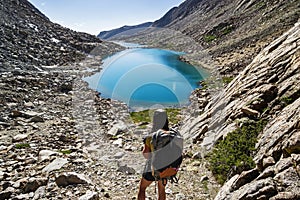 Woman Mountain Backpacker