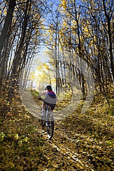 Woman Mountain Biking