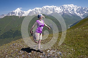 Woman at Mountines at Georgia Svanetia photo