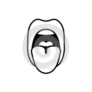 Woman mouth sticking out tongue icon