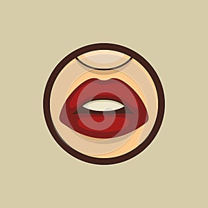 Woman Mouth with Teeth and Lips Vector
