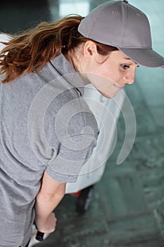 woman moving furnitures