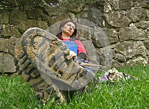Woman and muddy boots