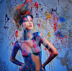 Woman muse with body art