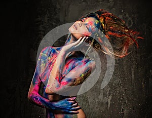 Woman muse with body art