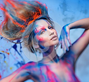 Woman muse with creative body art