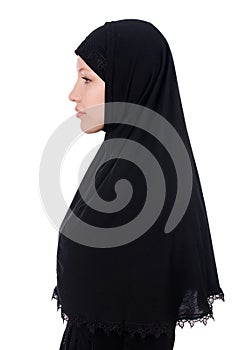 Woman with muslim burqa