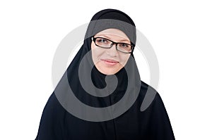 Woman with muslim burqa