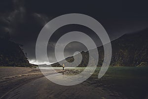 Woman on a mystical lagoon