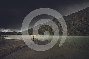 Woman on a mystical lagoon