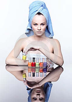 Woman with nail varnish