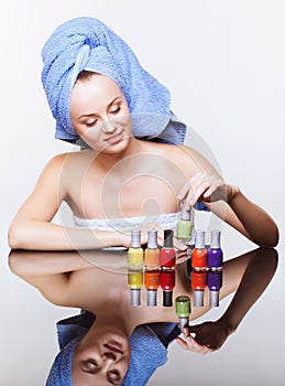 Woman with nail varnish