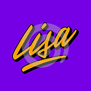 Woman name Lisa hand lettering with 3d effect