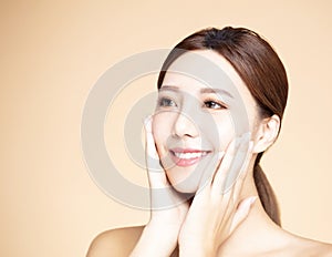 woman with natural makeup and clean skin