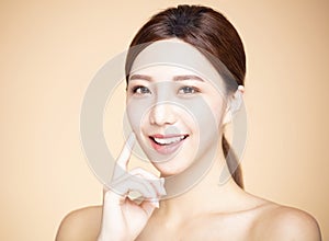 woman with natural makeup and clean skin