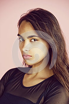 Woman with natural makeup on cute, young face