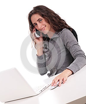 Woman with ncomputer