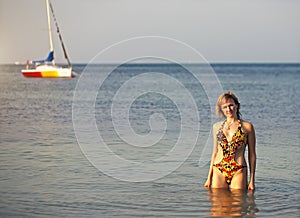 Woman near the sea