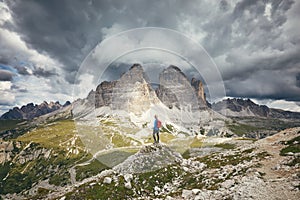 Woman near Tre Cime di Lavaredo