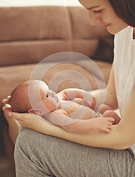 Woman with newborn