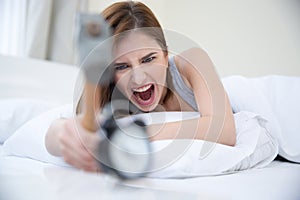 Woman not wanting to get up photo