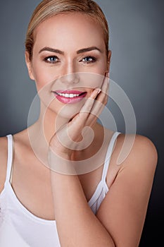 Woman with nourished perfect skin photo