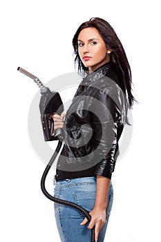 Woman with nozzle photo