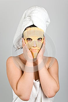 Woman with nutritious mask