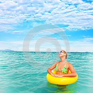 Woman in an ocean