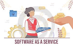 Woman Offer Commercial Secure Software as Service