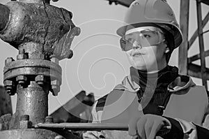 Woman in the oilfield