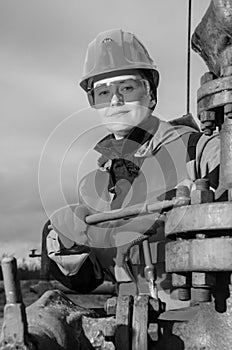 Woman in the oilfield