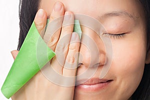 Woman oily skin photo