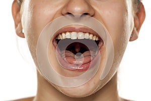 Woman with open mouth