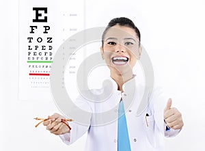 Woman Optician or optometrist