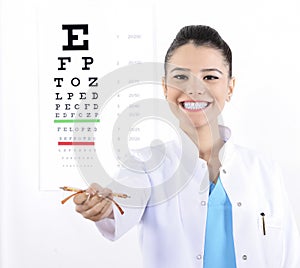 Woman Optician or optometrist