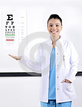 Woman Optician or optometrist