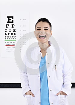 Woman Optician or optometrist