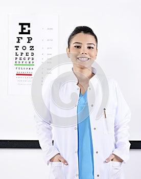 Woman Optician or optometrist