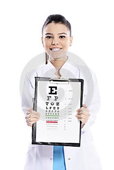 Woman Optician or optometrist