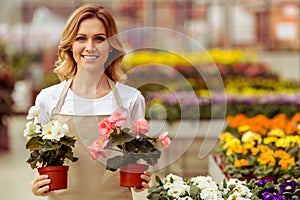 Woman in orangery